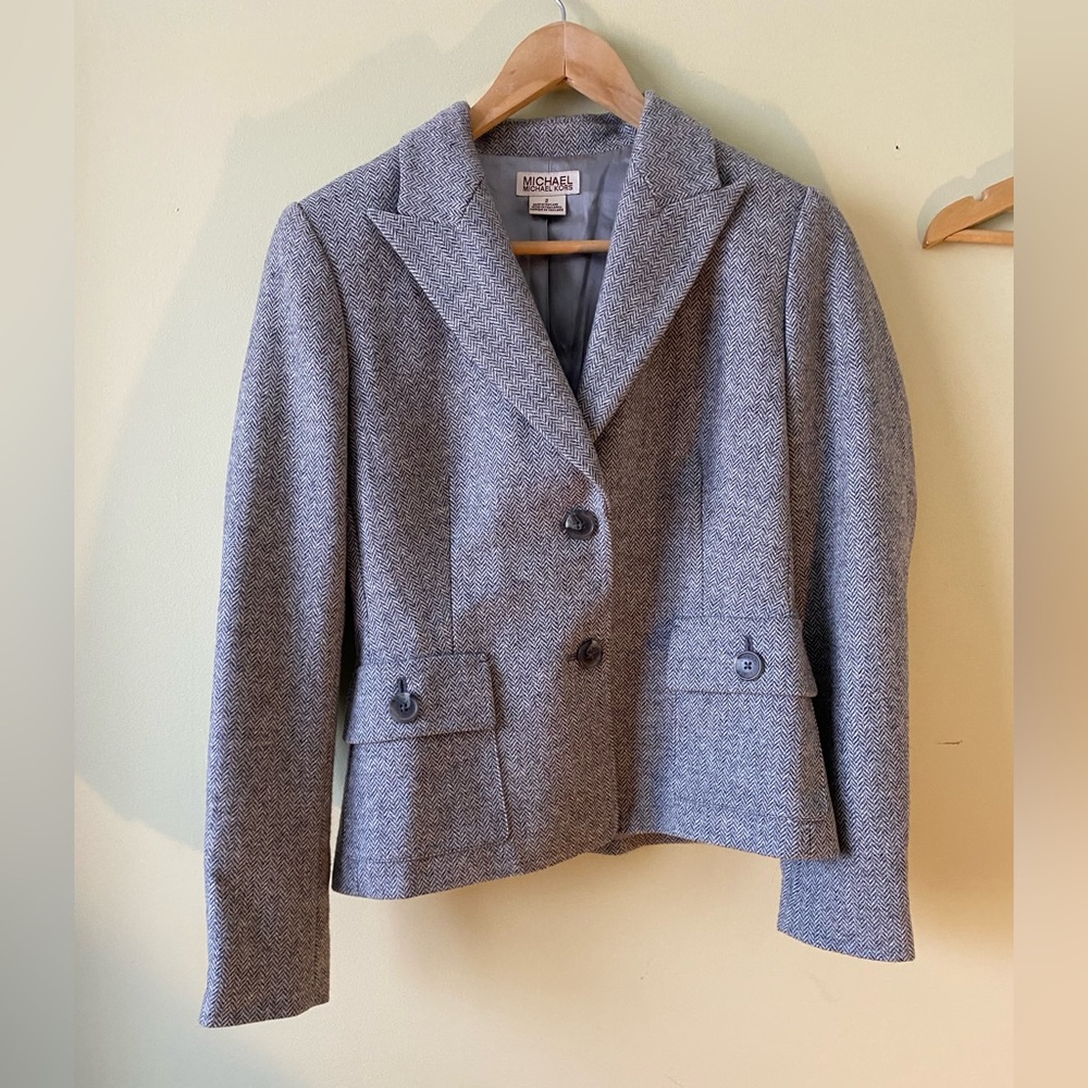 Gray wool Michael Kors womens blazer